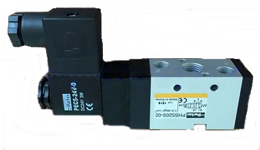 PHS520S-8-220V-D Parker Solenoid valve 5/2 size 1/4" Single Coil คอล์ยเดี่ยว ไฟ 220V 