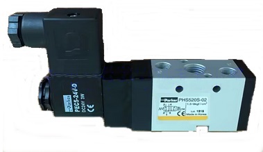 PHS510S-6-220V-D Parker Solenoid valve 5/2 size 1/8" Single Coil คอล์ยเดี่ยว ไฟ 220V