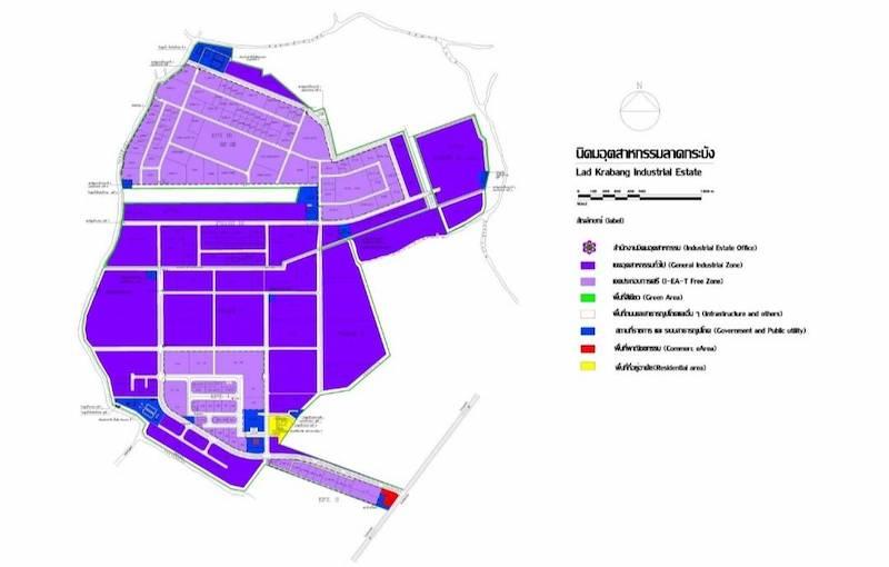 ให้เช่า-ขาย ที่ดินในนิคมฯลาดกระบัง ผังสีม่วง ที่ดินขนาด 5 ไร่ 3 งาน 66 ตารางวา ใกล้โรงงานต่างๆ สามารถทำโรงงานหรือคลังสินค้าได้