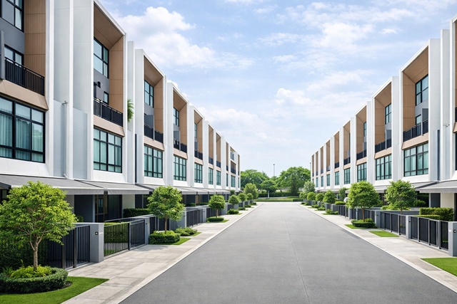 ถ.พัฒนาการ อ่อนนุช17 สุขุมวิท71 ปรีดี  ทาวน์โฮม 3 ชั้น ติดถนนเมน 3 นอน ใกล้ARLรามคำแหง 1.33กม. หลุดจอง   3 น้ำ 22 ตร.วา. 260 ตร.ม.  