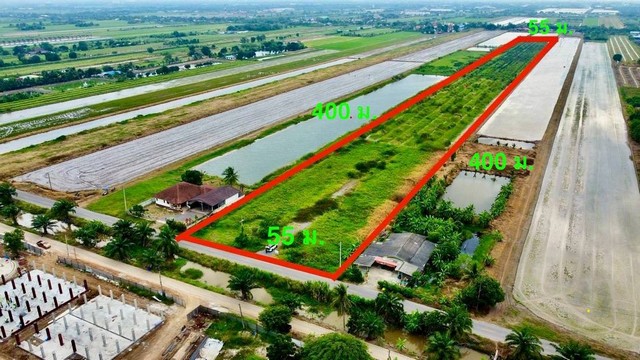 ขายทึ่ดิน คลอง7 หนองเสือ ปทุมธานี  พื้นที่ 14 ไร่ 1 งาน 81.8 ตร.ว.
