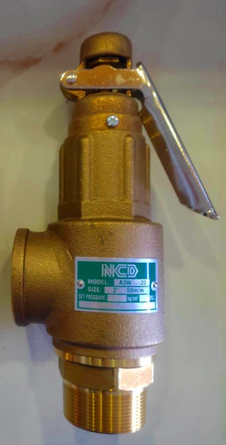 A3WL-20-3.5 NCD Safety relief valve ขนาด 2" ทองเหลือง แบบมีด้าม Pressure 3.5 bar(kg/cm2) 52 psi