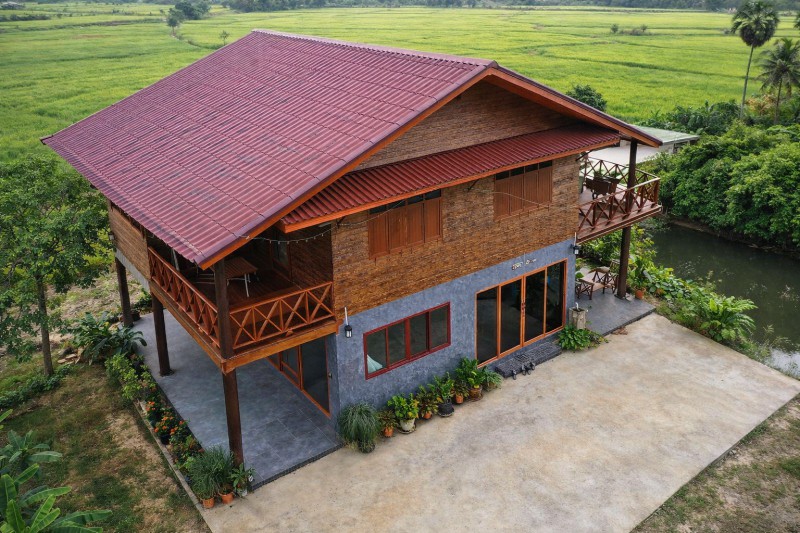 ให้เช่า บ้านรีสอร์ท สไตล์Cafe 4นอน สีคิ้ว โคราช นครราชสิมา วัดนักบุญยอแซฟ  บ้านหัน 7-11 ธรรมชาติ วิวทุ่ง 4น้ำ