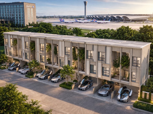 ทาวน์โฮม 3 ชั้น กว้าง 5.5 เมตร 3-4นอน 4 น้ำ  ARL ลาดกระบัง 900 ม. รอยัลลาดกระบังกอล์ฟ จอดรถ2-3คัน 20 ตร.ว. 240 ตร.ม.  สุวรรณภูมิ