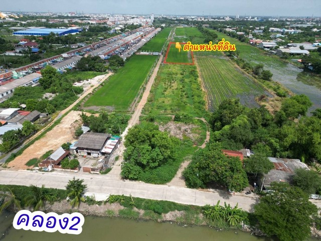 ขายที่ดินคลองสอง ปทุมธานี ใกล้ตลาดไท ติดกับถนน เนื้อที่ 365 ตรว.