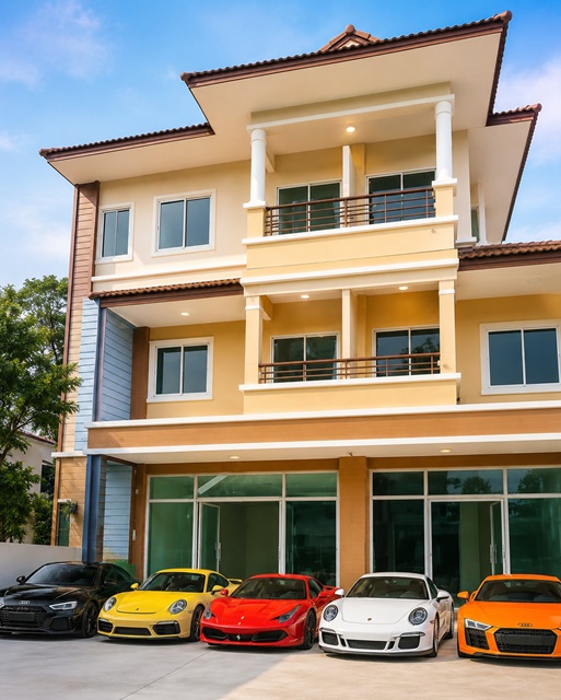 อาคารพาณิชย์ 3 ชั้น ทางเข้าหมู่บ้าน 10,000 หลัง ใกล้ตลาดกลางลาดสวาย85 ม.3นอน 3น้ำ และตลาดเอซี คลอง4 2กม. 26 ตร.ว. 196ตร.ม. 