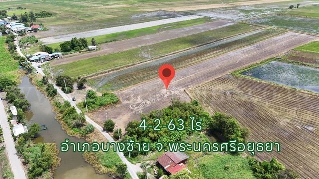 ที่ดิน 4-2-63 ไร่ เข้าออกได้หลายทาง  ต.บางซ้าย พระนครศรีอยุธยา
