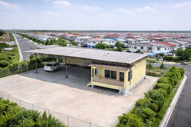 โชว์รูม อู่ซ่อมรถ ทำเฟอร์ บ้านเดี่ยวชั้นเดียว ใกล้ Mini BigC คู้คลอง9 300ม.1ห้องนอน 1ห้องน้ำ  125 ตารางวา  500ตารางเมตร 