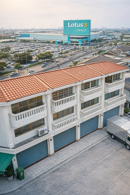  อาคารให้เช่า 3.5 ชั้น 3 นอน ใกล้โลตัส พระราม 2 800 ม. เทียนทะเล12-18 แสมดำ และ บิ๊กซี พระราม 2 16 ตร.วา. 220 ตร.ม. ตลาดบางขุนเทียน 1.9 กม. 
