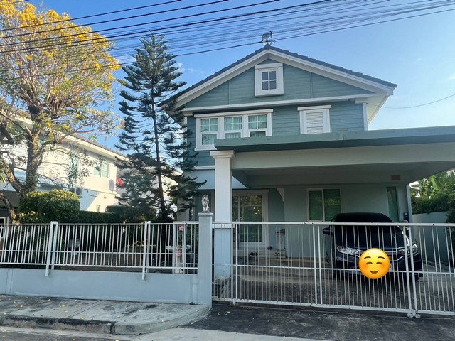 บ้านเดี่ยว หน้าสวน ไม่ติดใคร บรรยากาศดี  3 ห้องนอน 3 ห้องน้ำ หมู่บ้าน วิลลาจจิโอซอยเอแบคบางนา