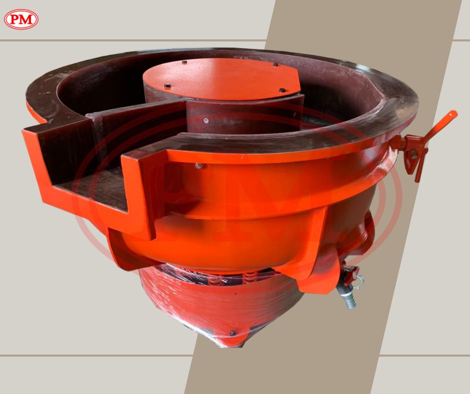  เครื่องขัดผิวโลหะแบบเขย่า (มีสะพานแยกชิ้นงาน) (Vibratory finishing machine with Separator) 