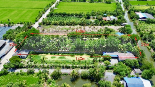 ที่ดิน 2 ไร่ พร้อมสิ่งปลูกสร้าง ไทรน้อย - นนทบุรี บ้านสวน สไตล์คาเฟ่