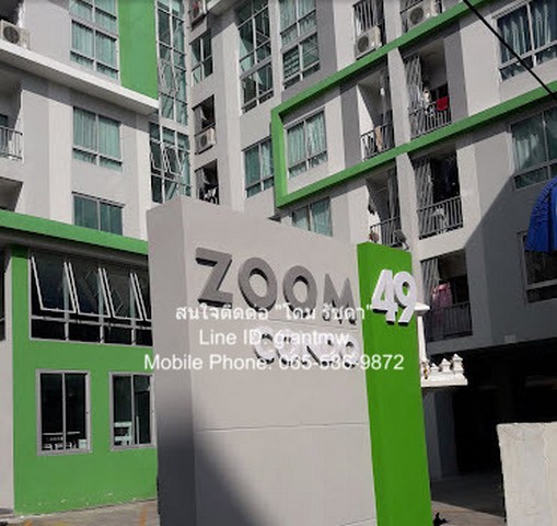 CONDO Zoom Condo 49 Pathumthani 2290000 บาท 2 ห้องนอน 72 SQ.METER ใกล้กับ ตลาดคุณยาย 100 ปี (300 ม.), มหาวิทยาลัยกรุงเทพ-รังสิต (1 กม.), มหาวิทยาลัยธรรมศาสตร์ รังสิต (2.2 กม.) และตลาดไท (3.8 กม.) คุ้มค่าคุ้มราคา ปทุมธานี   