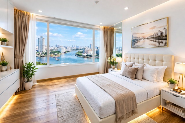 คอนโดหรูให้เช่า Penthouse 170ตรม.BTS กรุงธนบุรี 950 ม. เจริญนคร 3นอน 3 น้ำ เหมาะอยู่อาศัยระดับพรีเมียม ใกล้สะพานตากสิน