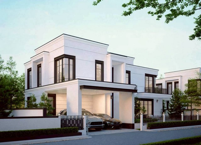 บ้านลักซูรี่โมเดิร์นคลาสสิคทันสมัย ออกแบบสไตล์ฝรั่งเศษ  สมอล์ตั้นวิลล่า พัทยา 