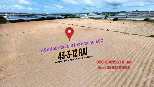 ขายที่ดิน ถมแล้ว 43-3-12 ไร่ เขตพื้นที่ สีม่วงเข้ม ติดนิคมอมตะซิตี้ระยอง