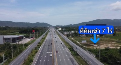 ให้เช่าที่ดินระยะยาว พื้นที่ 7 ไร่ บางพระ ศรีราชา ชลบุรี พื้นที่สีเหลือง ที่ดินติดทางคู่ขนาน เส้น 3701