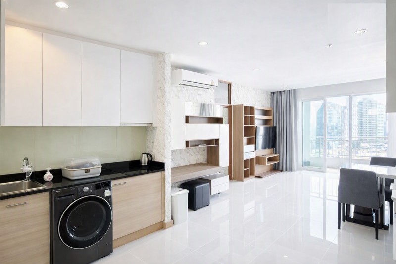 MRTเพชรบุรี 670ม.ให้เช่า 2นอน ห้องหัวมุม ชั้น 25 รพ.บำรุงราษฎร์ 600 ม.Penthouse มักกะสัน คอนโดหรู เซอร์เคิล 75 ตร.ม.