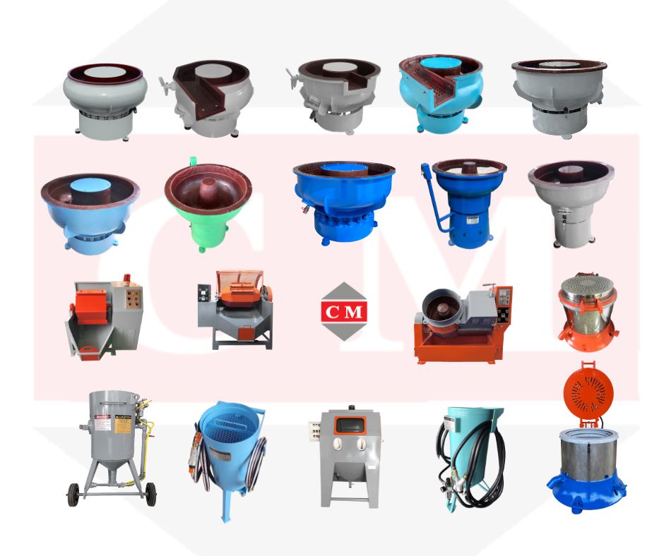 เครื่องขัดผิวโลหะแบบเขย่า แบบมีสะพานและไม่มีสะพานแยกชิ้นงาน  เครื่องพ่นทรายกลางแจ้ง ตู้พ่นทราย ชุดอุปกรณ์เครื่องพ่นทราย  เครื่องเขย่าแบบถังกลิ้ง เครื่องเขย่าแบบจานหมุน เครื่องอบแห้งระบบเหวี่ยง  หินขัด เม็ดเหล็ก น้ำยาขัดเงา ผงล้างสนิม ทรายพ่นทุกชนิด