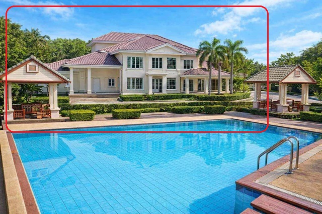 วัชรพล  4น้ำ ให้เช่า คฤหาสน์ 2ชั้น MRTรามอินทรา ก.ม.6 1.95กม.2หลัง 6นอน  พร้อมสระว่ายน้ำ ตลาดถนอมมิตร บิ๊กซี สุขาภิบาล5 152ตร.วา  