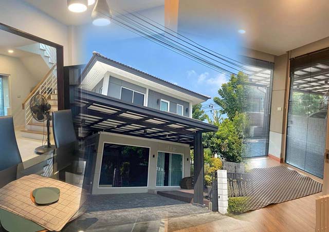 ให้เช่า บ้านเดี่ยว 2 ชั้น 3 นอน 4 น้ำ 50 ตร.วา.200 ตร.ม. ตลาดพระเงิน 2.1 กม. ม.มหิดล ศาลายา 7.6 กม.  5 แอร์ แหล่งช้อปปิ้ง 